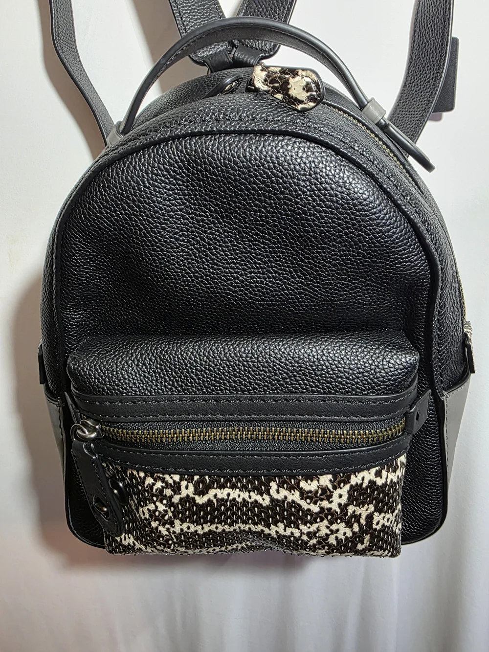 Coach Campus Backpack 23 Black Pebble Leather Gray Snakeskin Mini Backpack 2019